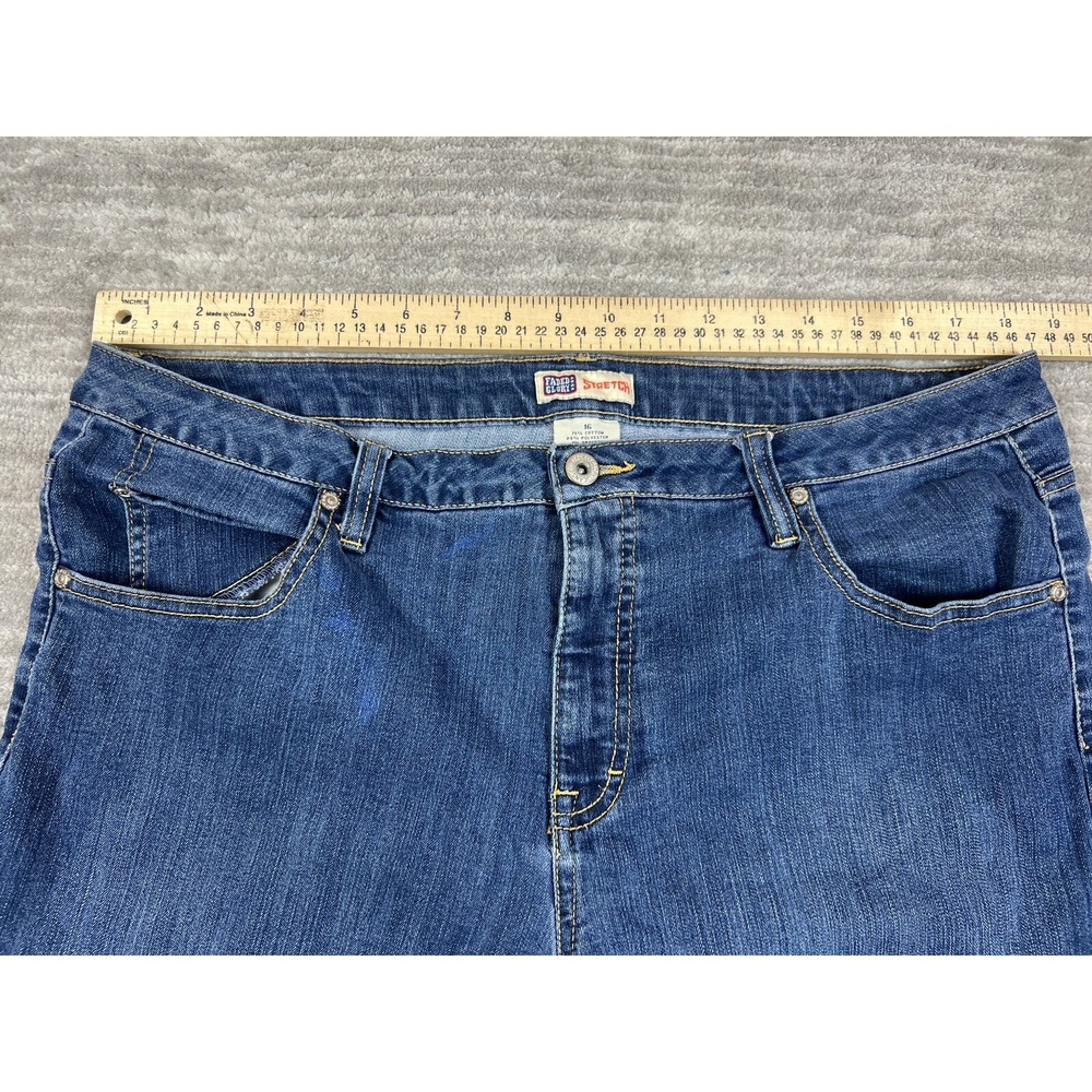 Faded‎ Glory Capris Womens 16 Dark Denim Stretch FL19B004D Rolled Cuff Mid Rise - Picture 4 of 12